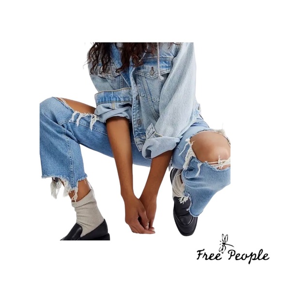 NWOT- Free People Maggie Midrise Straight Jeans - Picture 5 of 6